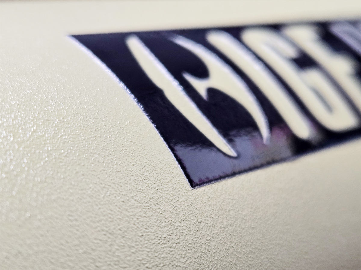 商品(タンブラー)に貼り付けた状態